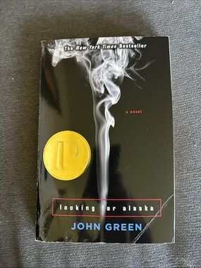 Looking for Alaska by John Green - Black Cover with Smoke and Gold Medal